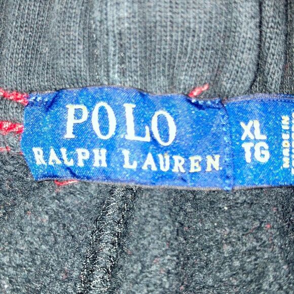 POLO Ralph Lauren XL Jogger Unisex Colorblock Black / Red Sweatpants - Picture 3 of 14